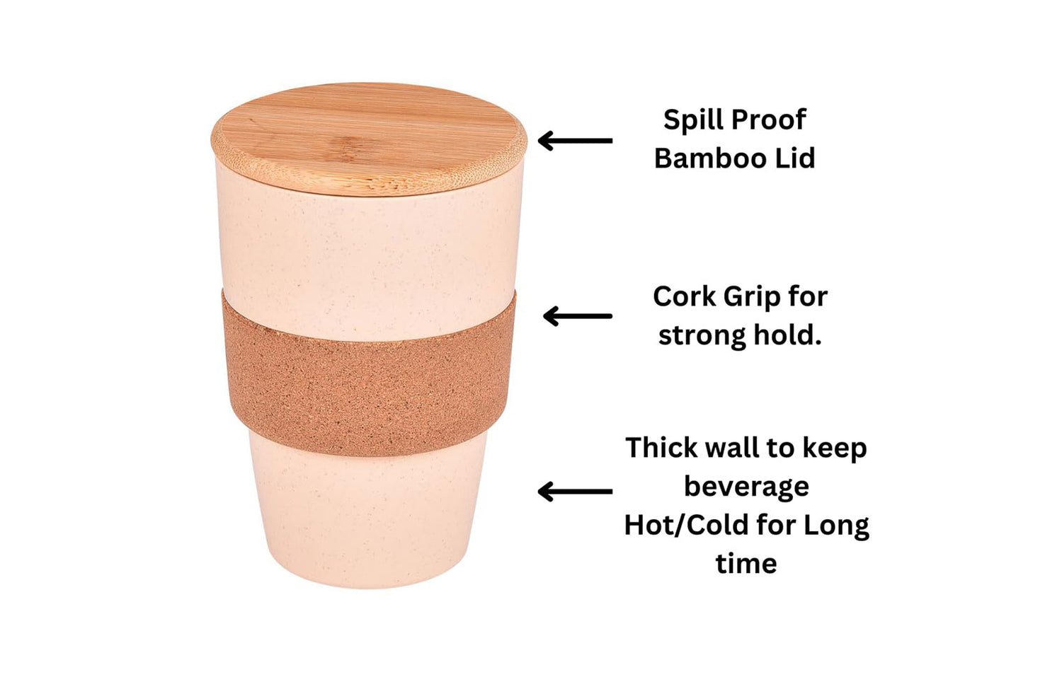 Eco-Friendly Cork Mug 450ml (Set of 5)