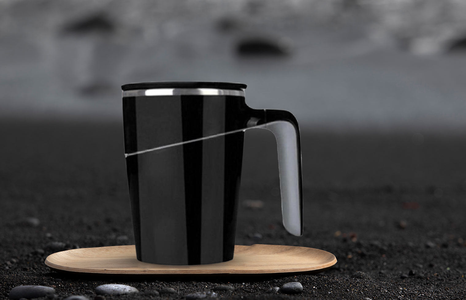 Artiart Grace Spill Proof Mug 470ml-Black (Set of 2)