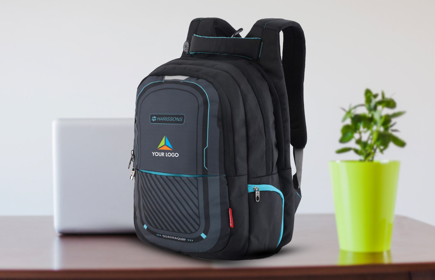 Harissons Verge Laptop Backpack-Black/Teal