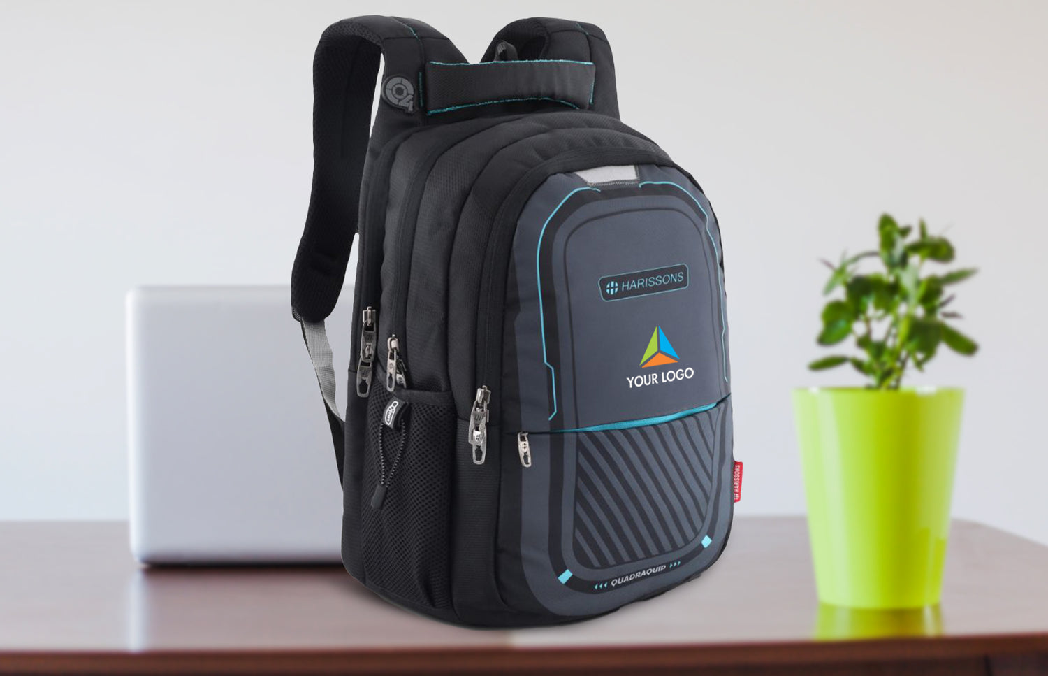 Harissons Verge Laptop Backpack-Black/Teal