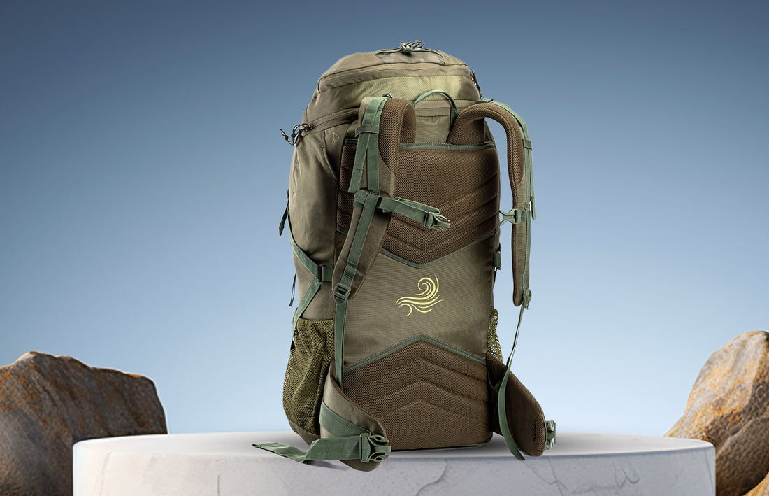 Tripole AIR 62 Litre Travel And Hiking Rucksack-Green Jacquard