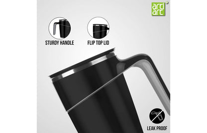 Artiart Grace Spill Proof Mug 470ml-Black (Set of 2)