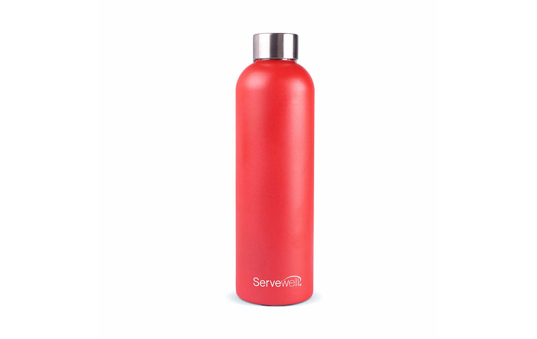 Servewell Osaka Stainless Steel Bottle 675ml-Red (Set of 5) Text + Logo IMP DND