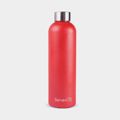 Servewell Osaka Stainless Steel Bottle 675ml-Red (Set of 5) Text + Logo IMP DND
